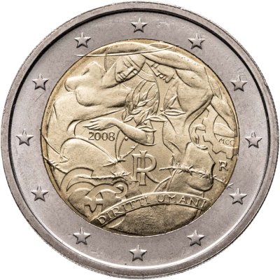 купить Италия 2 евро (euro) 2008 "60-летие принятия Всеобщей декларации прав человека"