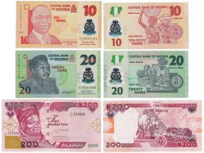 купить Нигерия 10, 20, 200 найра 2007-2023