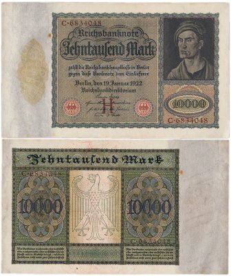 купить Германия 10000 марок 1922 год (Pick 70) Буква H