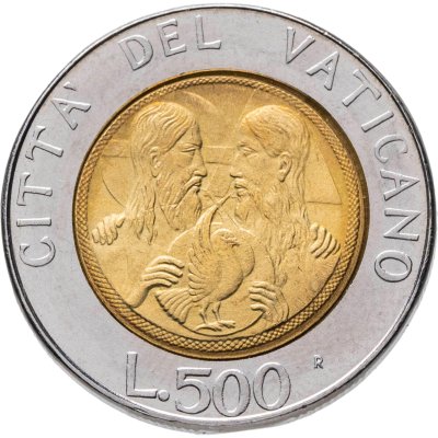 купить Ватикан 500 лир 1988 "Троица"