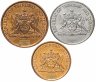 Купить Тринидад и Тобаго набор из 3-х монет 1, 5 и 25 центов 1976-2017, случайная дата