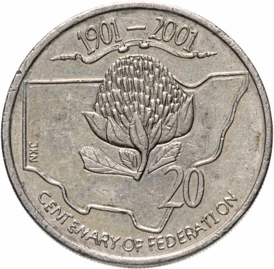 купить Австралия 20 центов (cents) 2001 "Столетие Федерации - Новый Южный Уэльс"