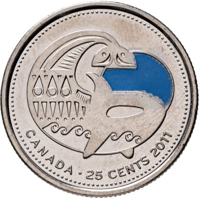 купить Канада 25 центов (cents) 2011 "Природа Канады - Косатка" (цветная)