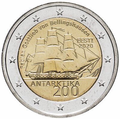 купить Эстония 2 евро 2020 "200 лет со дня открытия Антарктиды" [товар по акции]