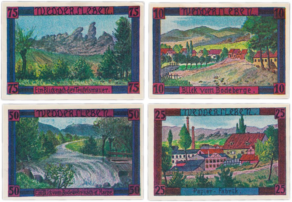 купить Германия (Саксония: Веддерслебен) набор из 4-х нотгельдов 1921 (1368.2a/B2)