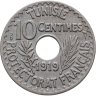 Купить Тунис 10 сантимов (centimes) 1919