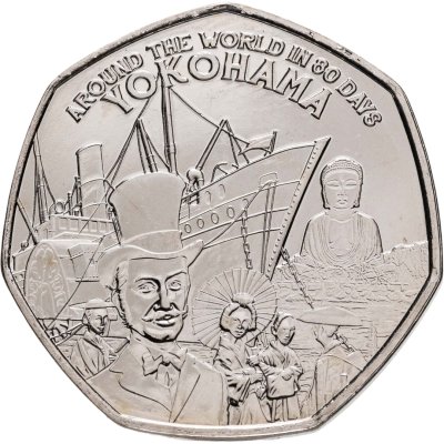 купить Гернси 50 пенсов 2022 "Вокруг света за 80 дней - Иокогама"