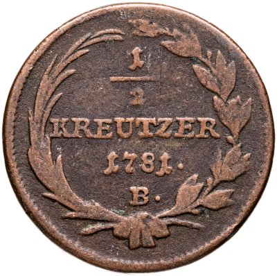 купить Австрия 1/2 крейцера 1781