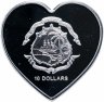 Купить Либерия 10 долларов 2007 Proof "Бесконечная любовь - лебеди - сердце"