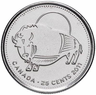 купить Канада 25 центов (cents) 2011 "Природа Канады - Бизон"