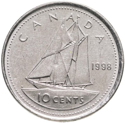 купить Канада 10 центов (cents) 1998