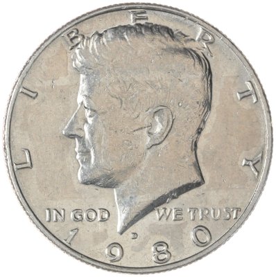 купить США 50 центов (1/2 доллара, half dollar) 1980 D Kennedy Half Dollar (Кеннеди) знак монетного двора "D"