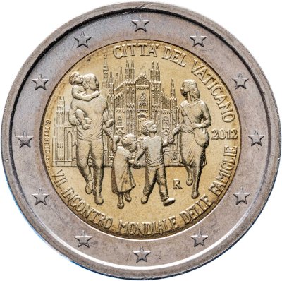 купить Ватикан 2 евро 2012 "Встреча семей", в буклете