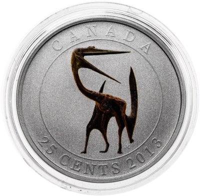купить Канада 25 центов 2013 "Доисторические создания Канады - Кетцалькоатль" в футляре, с сертификатом