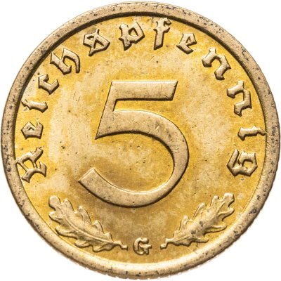 купить Германия (Третий рейх) 5 рейхспфеннигов (reichspfennig) 1938 G