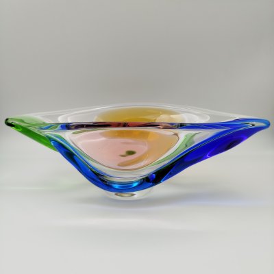 купить Фруктовница (конфетница) из серии "Рапсодия", дизайнер Франтишек Земек (František Zemek), Mstisov Glassworks (Стекольный завод в Мстишов), стекло, гутная техника, Чехословакия, 1970-1990 гг.