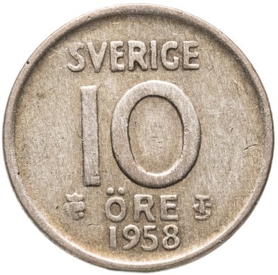 купить Швеция 10 эре (ore) 1958