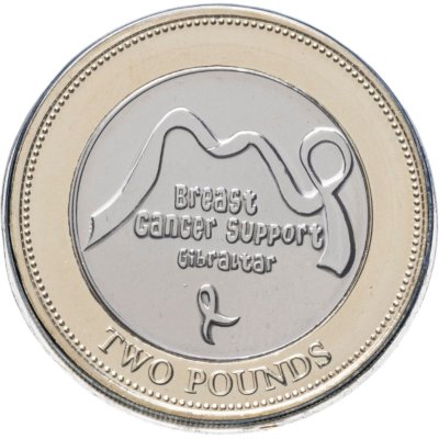 купить Гибралтар 2 фунта 2019 "Всемирный День борьбы против рака молочной железы" в буклете