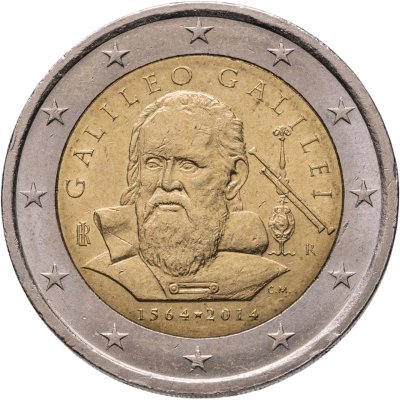 купить Италия 2 евро 2014 "450 лет со дня рождения Галилео Галилея"