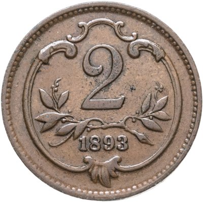 купить Австрия 2 геллера (heller) 1893