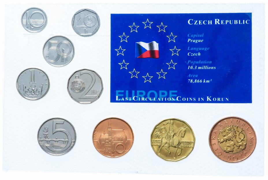 купить Чехия набор монет 1993-2004 (9 штук)