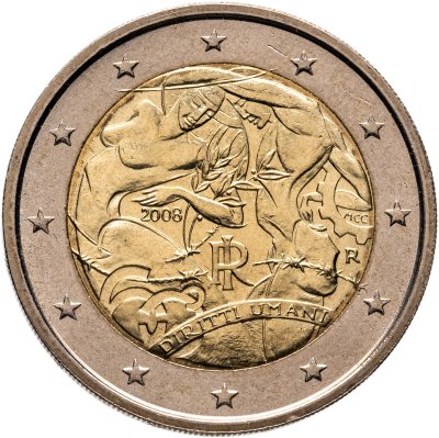 купить Италия 2 евро (euro) 2008 "60-летие принятия Всеобщей декларации прав человека"