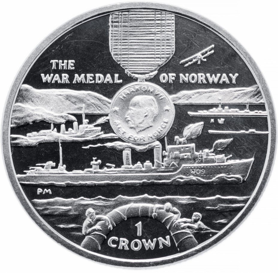 купить Остров Мэн 1 крона 2004 "Военная медаль Норвегии"