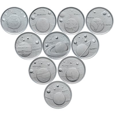 купить [ПОДАРОК!] Турция набор из 10 монет 1 куруш 2022 Планеты Солнечной системы