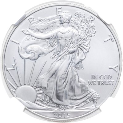 купить США 1 доллар 2015 "Американский серебряный орёл. Шагающая свобода" в слабе ННР MS67