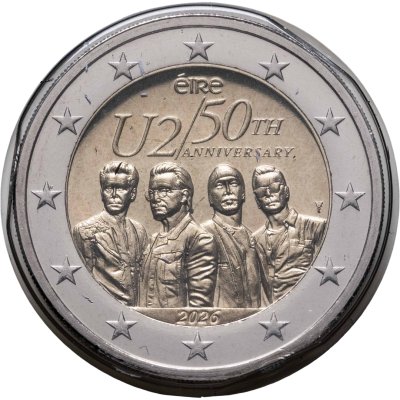 купить Ирландия 2 евро 2026 "50 лет рок-группы U2"