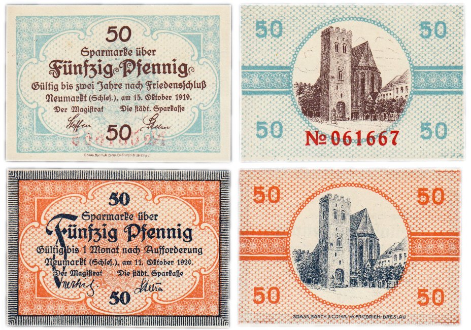 купить Германия (Силезия: Сьрода-Слёнска) набор из 2-х нотгельдов 1919