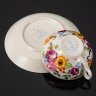 Купить Пара чайная с двусторонним расписным цветочным декором в русском стиле, фарфор, роспись, золочение, Фарфоровый завод «Пролетарий» (Бронница, Мста), СССР, 1953-1958 гг.