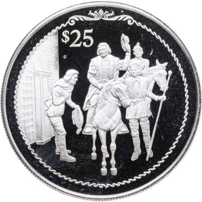 купить Британские Виргинские острова 25 долларов (dollar) 1992 "500 лет Открытию Нового Света. Колумб на лошади"