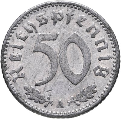 купить Германия, Третий рейх 50 рейхспфеннигов 1935, знак монетного двора "A" — Берлин