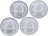 Купить Набор монет Индии (4 монеты) 1 рупия 1998-2001, знак монетного двора: "mk" - Кремница, Словакия (полная подборка двора)