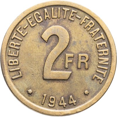 купить Франция 2 франка (francs) 1944 FRANCE