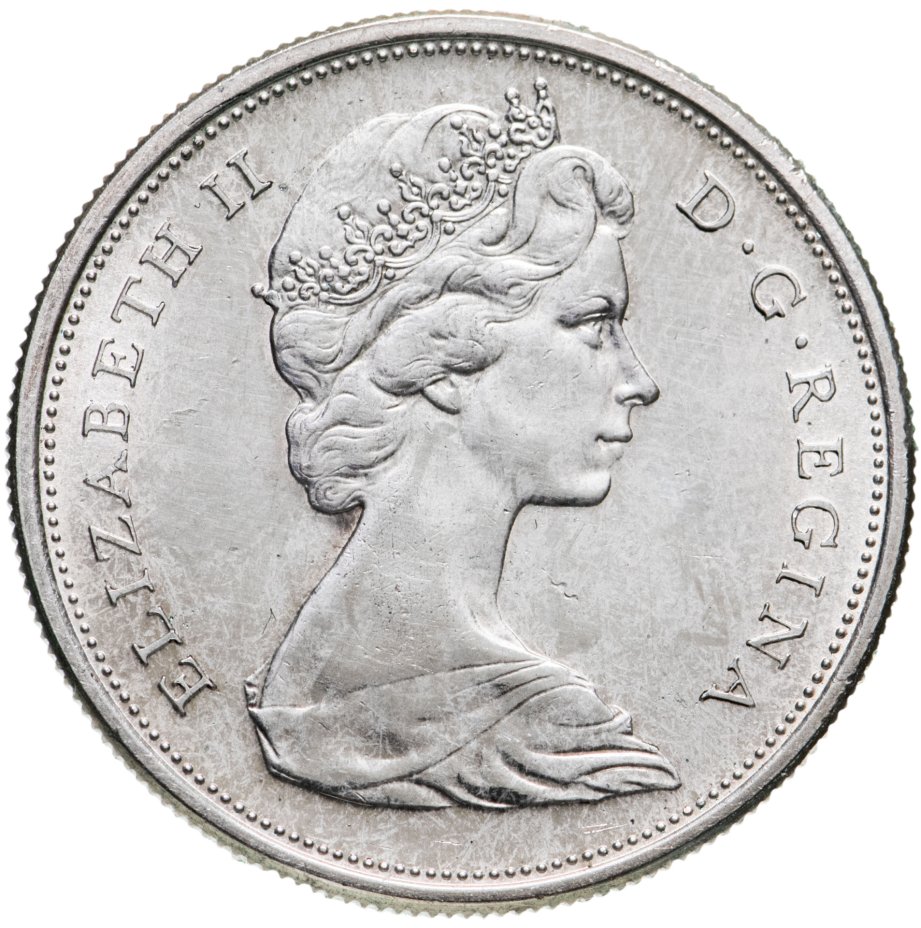 Монета Канада 50 центов (cents) 1965 стоимостью 2025 руб.