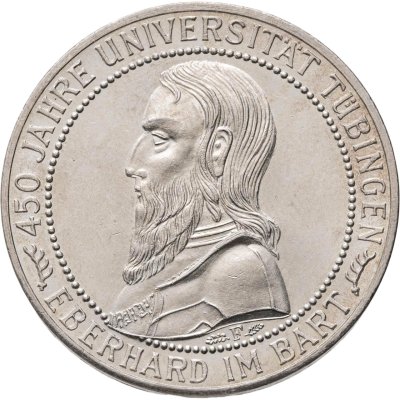 купить Германия 5 рейхсмарок (reichsmark) 1927 "450 лет Тюбингенскому университету"