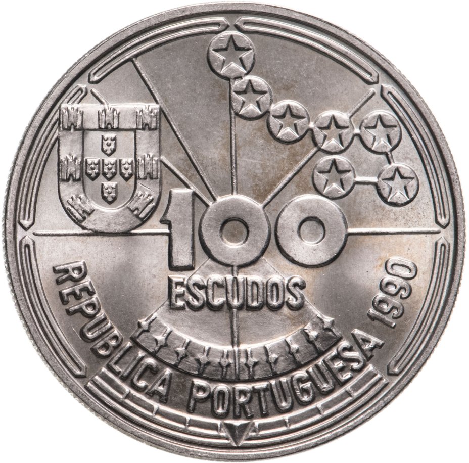 купить Португалия 100 эскудо (escudos) 1990 "Золотой век открытий - Астронавигация"
