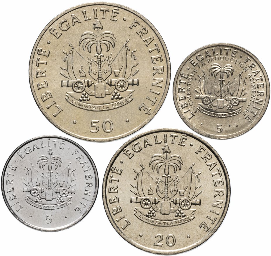 купить Гаити набор монет 1975-1997 (4 штуки, UNC)