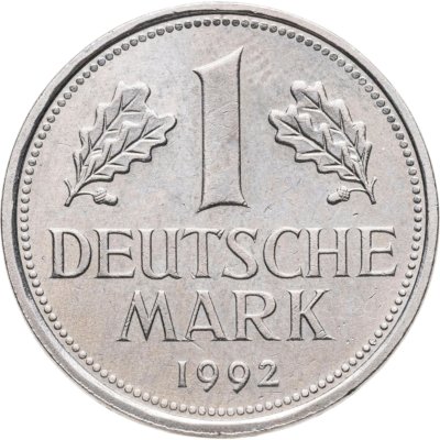 купить Германия 1 марка 1992, знак монетного двора: "G" - Карлсруэ