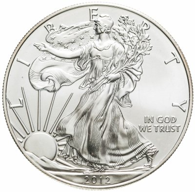 Купить США 1 доллар (dollar) 2012  Американский серебряный орёл Без отметки монетного двора