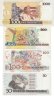Купить Бразилия набор из 4 банкнот 50, 100, 500, 1000 крузейро 1990