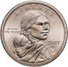 Купить США 1 доллар (dollar) 2007  "Sacagawea dollar (Сакагавея доллар - парящий орёл)" знак монетного двора "D" - Денвер