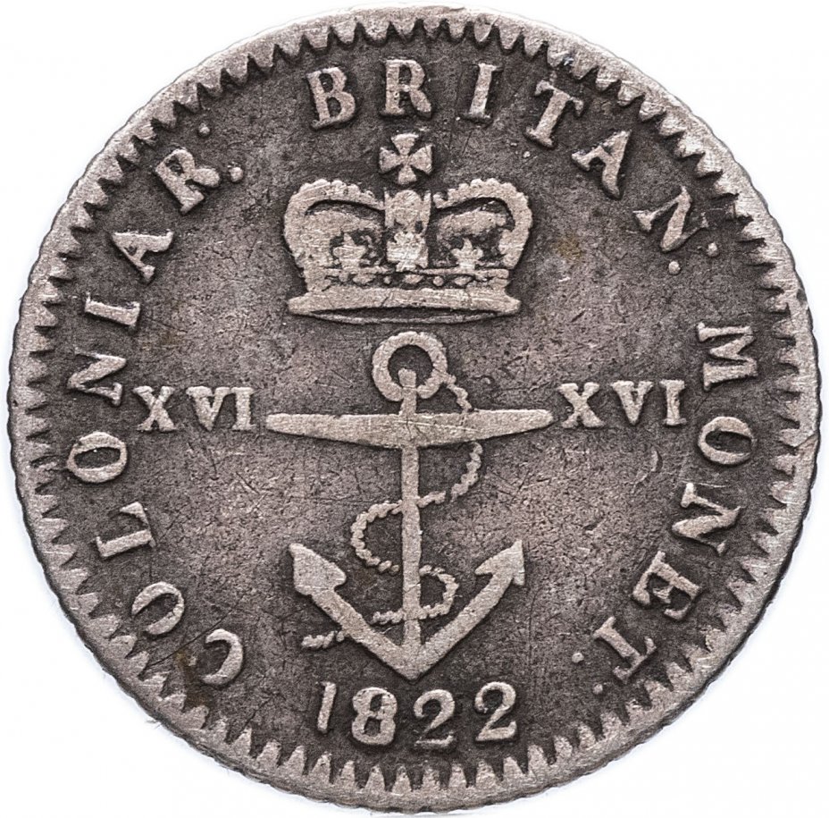 купить Британская Вест-Индия 1/16 доллара 1822