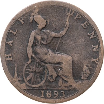 купить Великобритания 1/2 пенни (penny) 1893