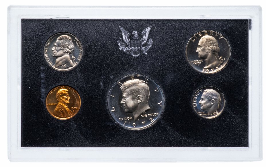 купить США годовой набор монет 1972 S (5 монет в футляре)