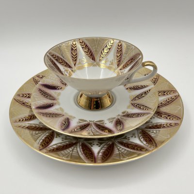 купить Чайное трио с растительным декором, Waldsassen Bareuther & Co., фарфор, золочение, Германия, 1970-1990 гг.