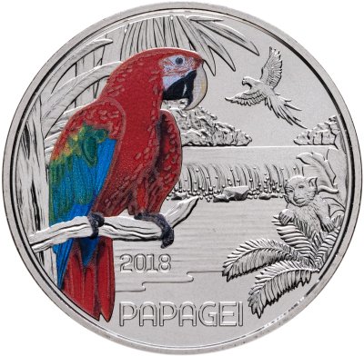 купить Австрия 3 евро 2018 "Попугай" в капсуле