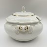 Купить Супница с фигурными ручками, фаянс, золочение, Конаковский фаянсовый завод им. М.И. Калинина (ЗиК Конаково), СССР, 1962-1974 гг.